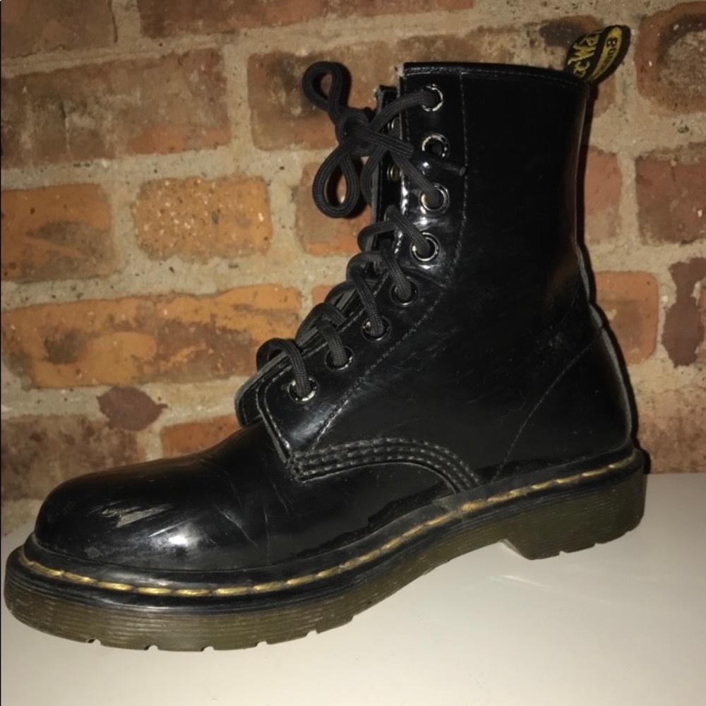 Black glossy Doc Martens